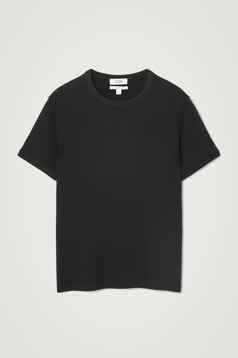 SLIM RIBBED COTTON T-SHIRT