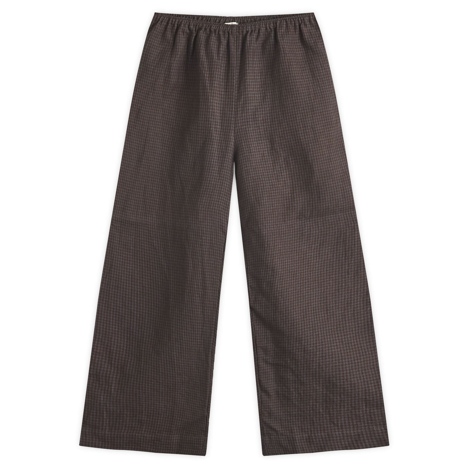 Women's Linen Ease Trouser in Slate Check