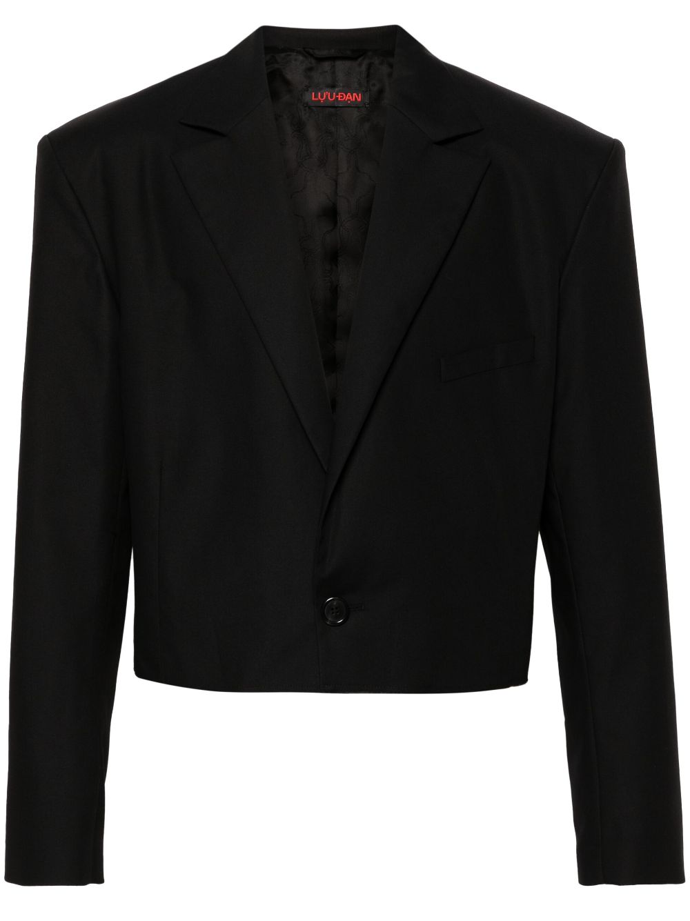 Slashed cropped blazer - Black