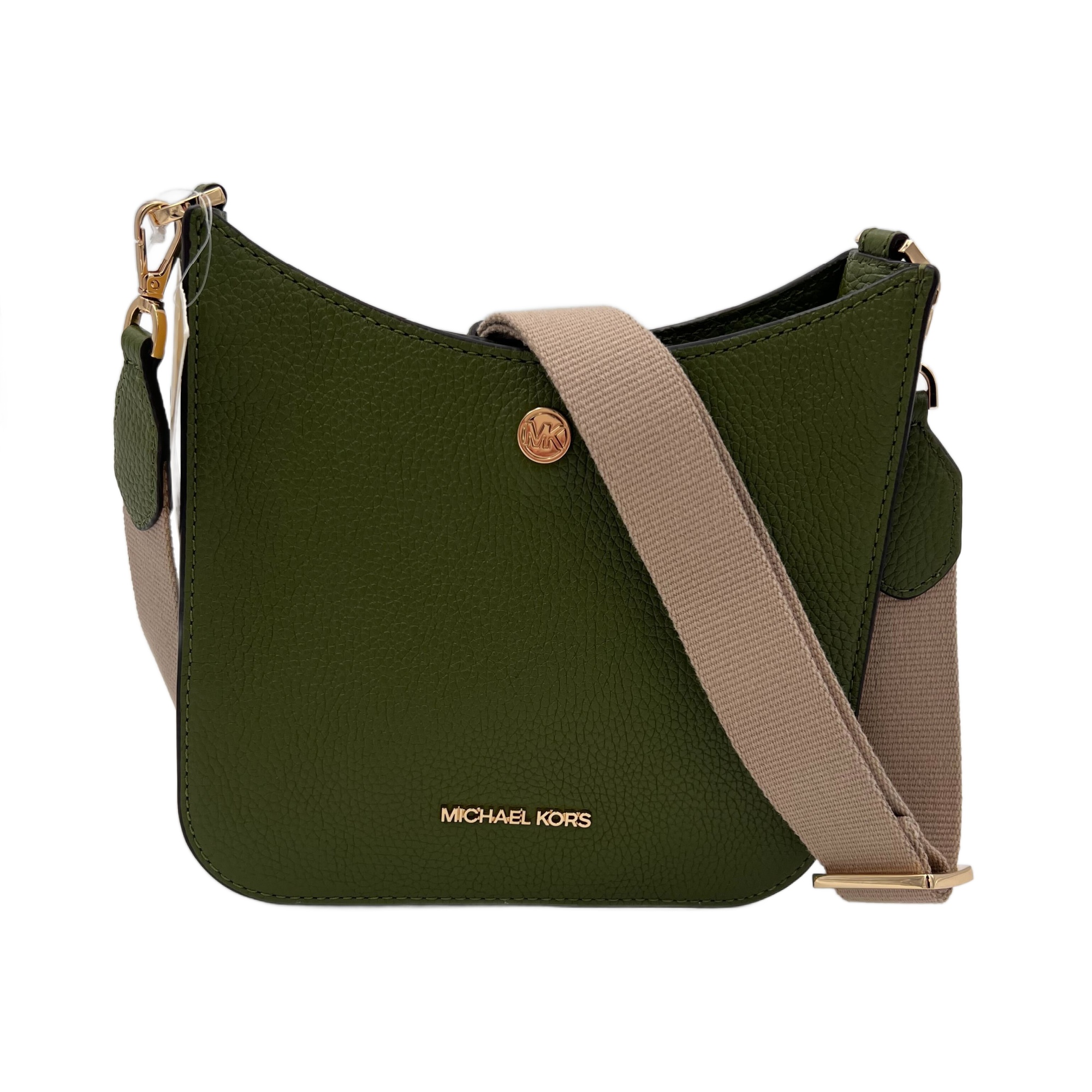 Michael Kors Briley Evergreen Small Pebbled Leather Messenger Bag