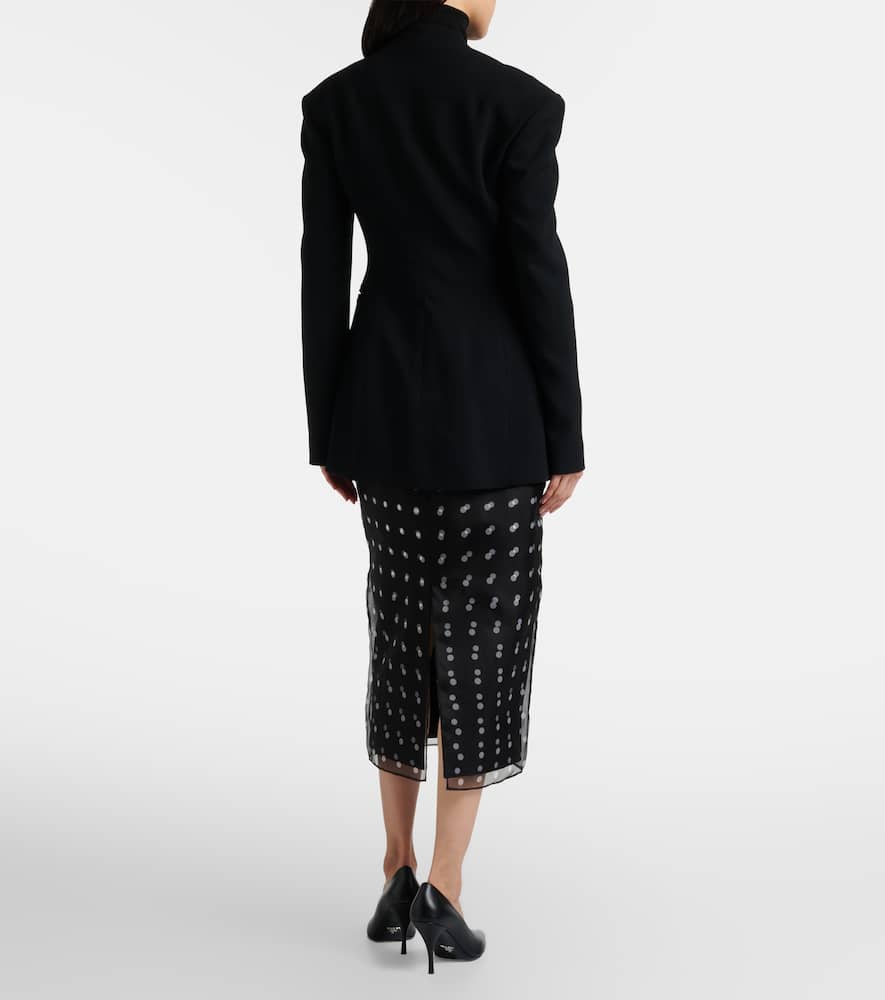 Bethan polka-dot silk taffeta pencil skirt