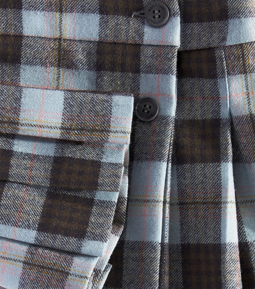 Bonpoint Talissa checked wool skirt