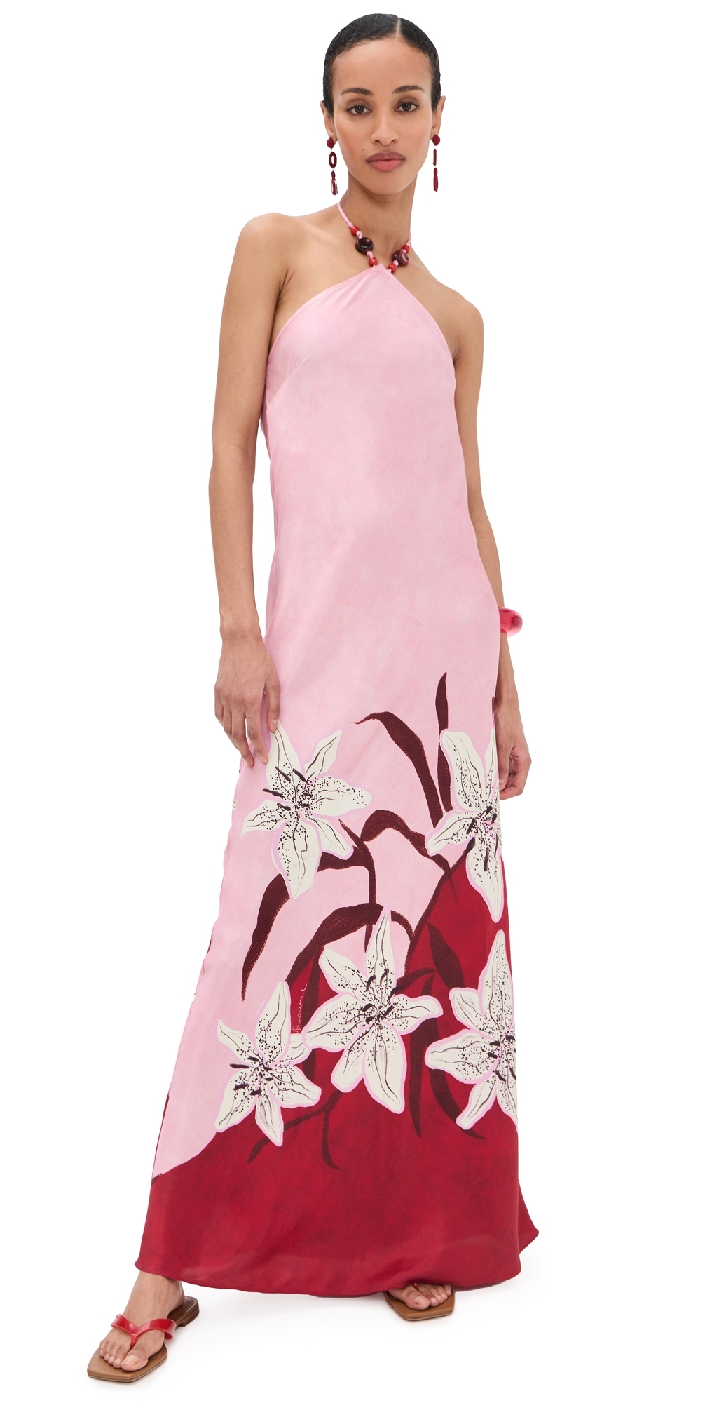 Tallulah Satin Halter Dress Liliana