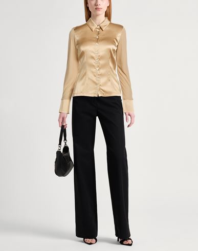 Woman Shirt Sand Size 10 Silk, Elastane, Viscose