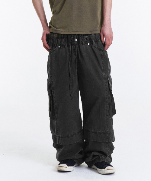Double Waist Ripstop Cargo Pants
