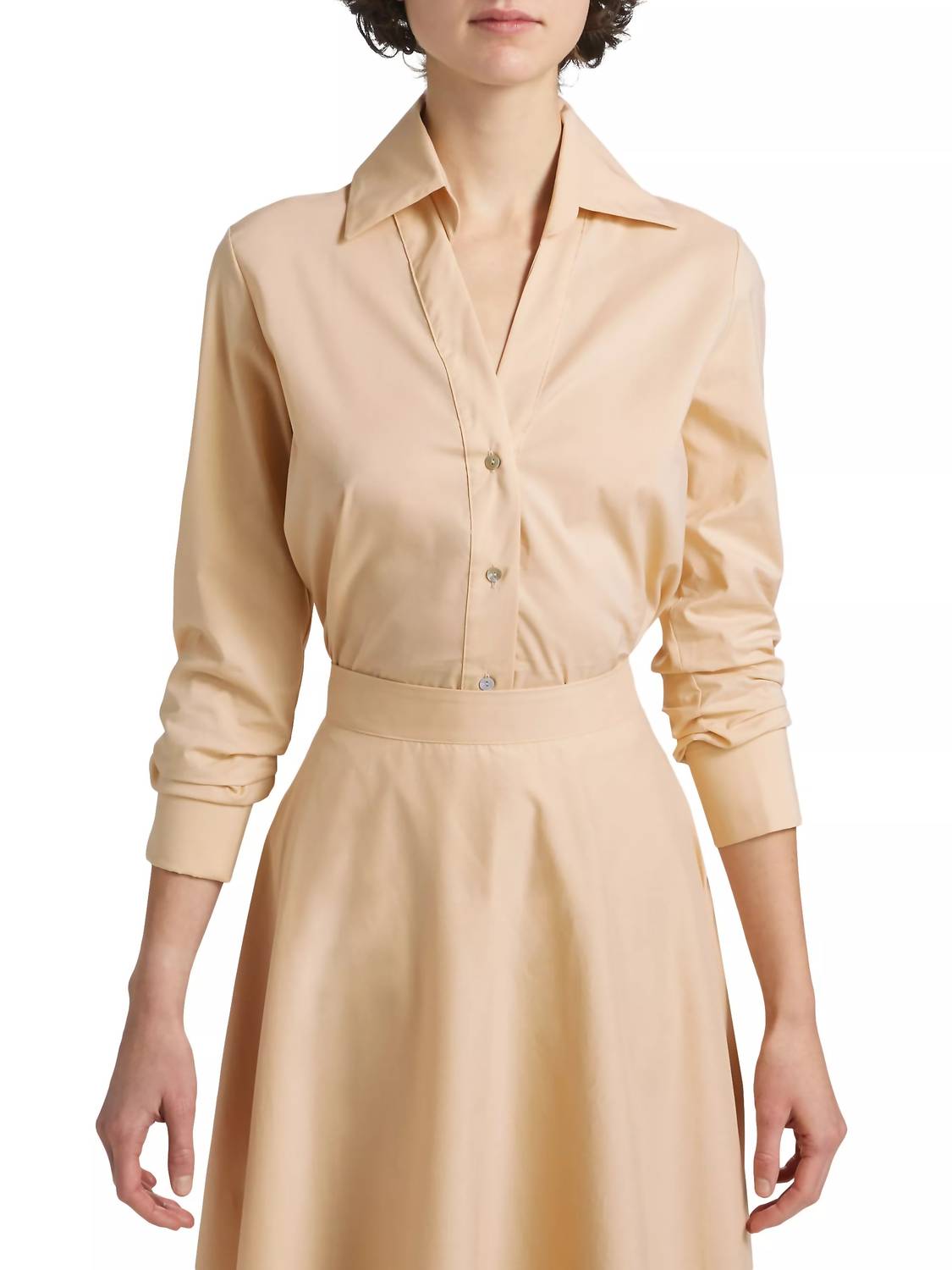 Atena Button-Front Shirt In Beige