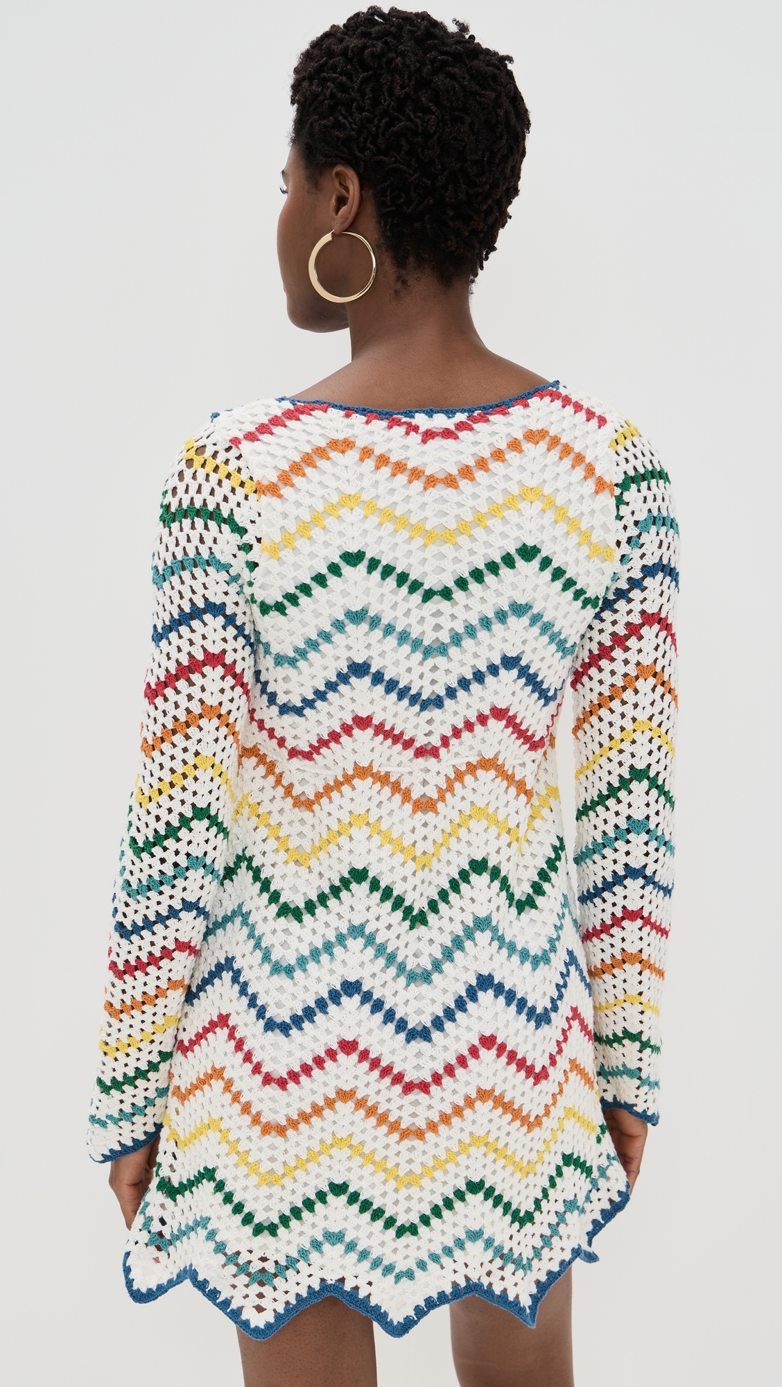 Siera Rainbow Crochet Mini Dress Multi