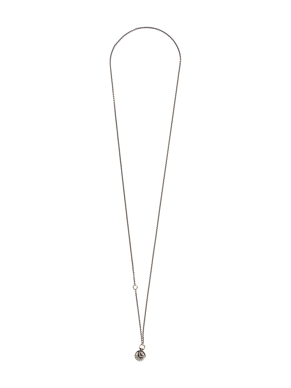 Mini clock pendant necklace - Metallic