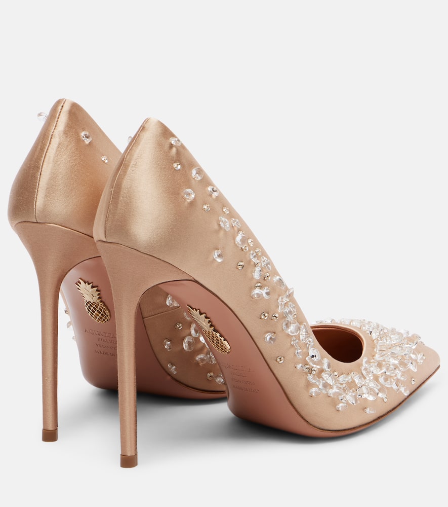 Constellation embellished satin pumps