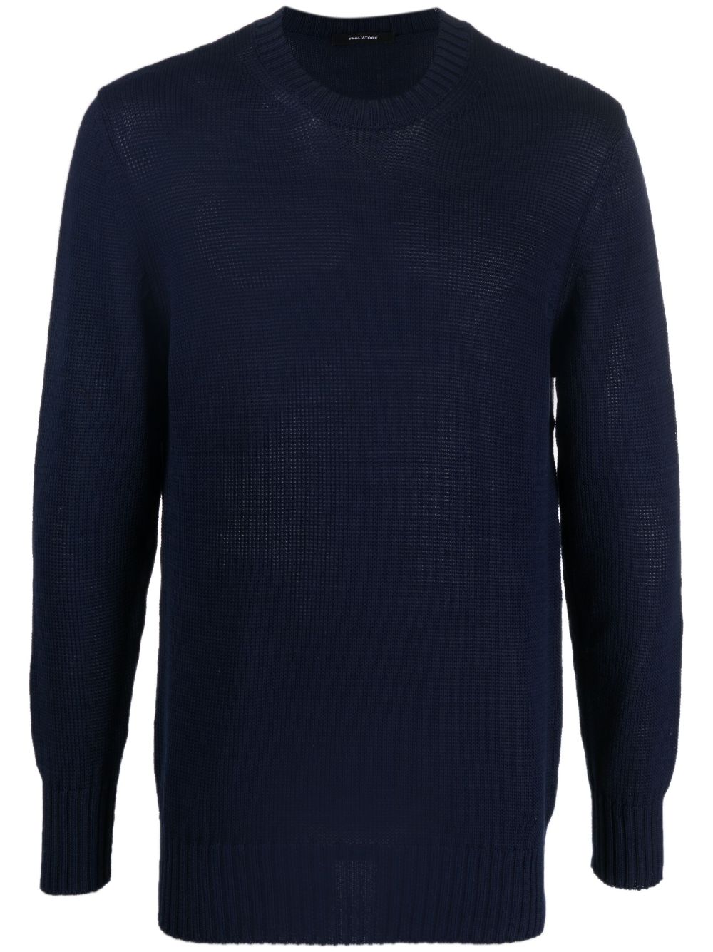 Fine-knit cotton jumper - Blue