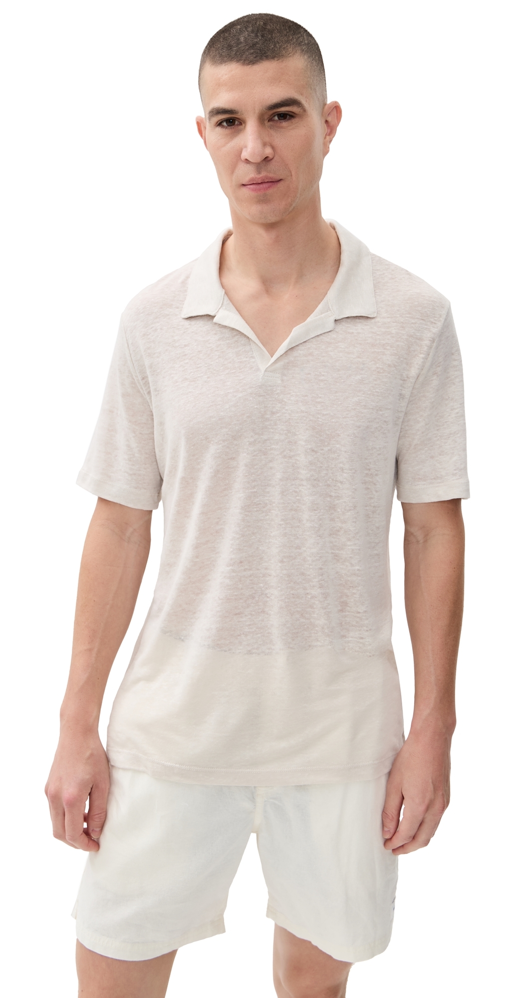 Shaun Linen Polo Stone