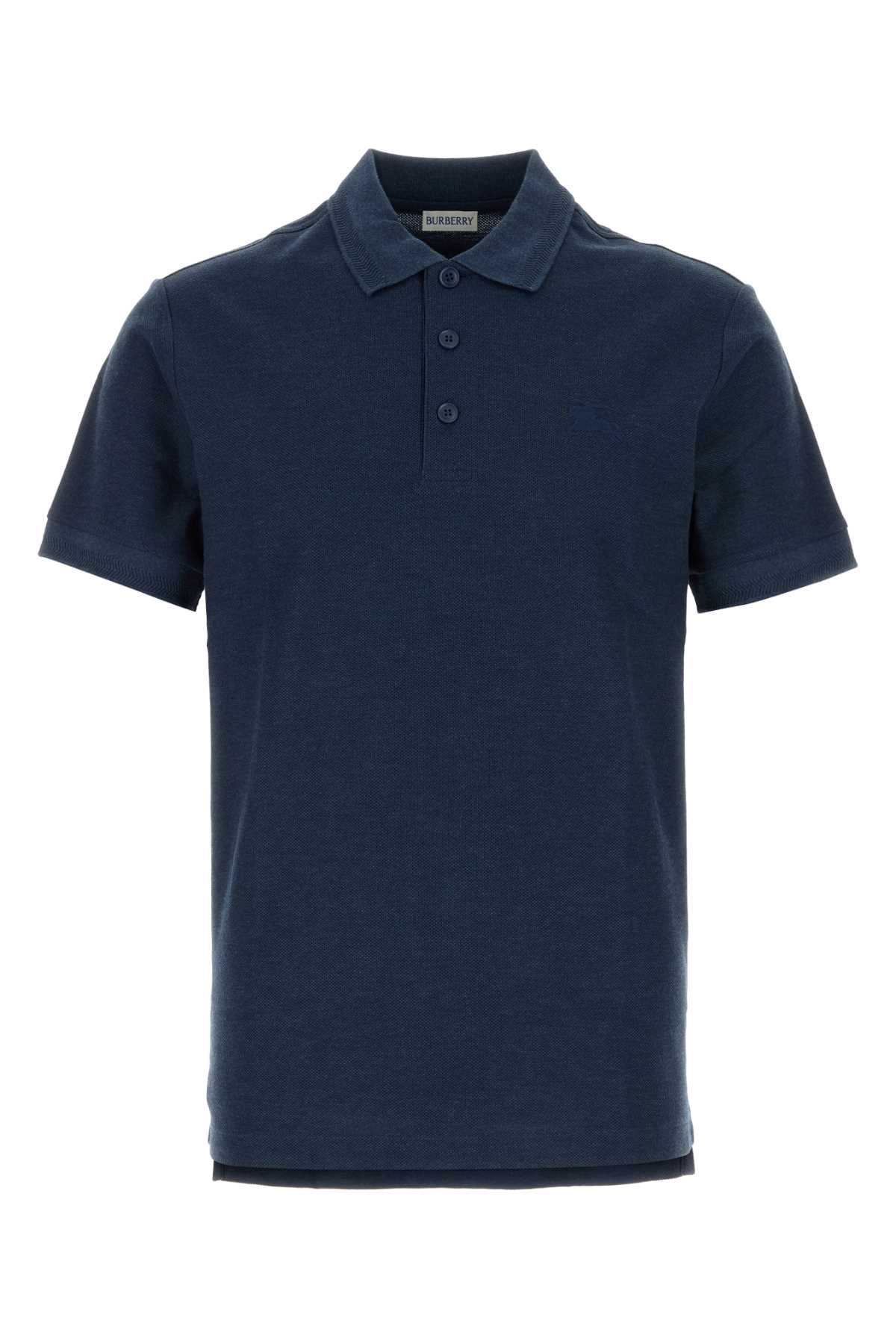 Piquet Cotton Polo Shirt — Navy