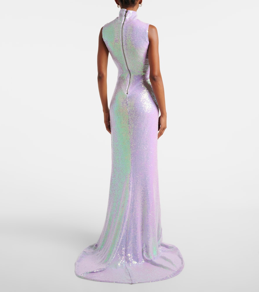 Radiella Wave ruffled sequined gown