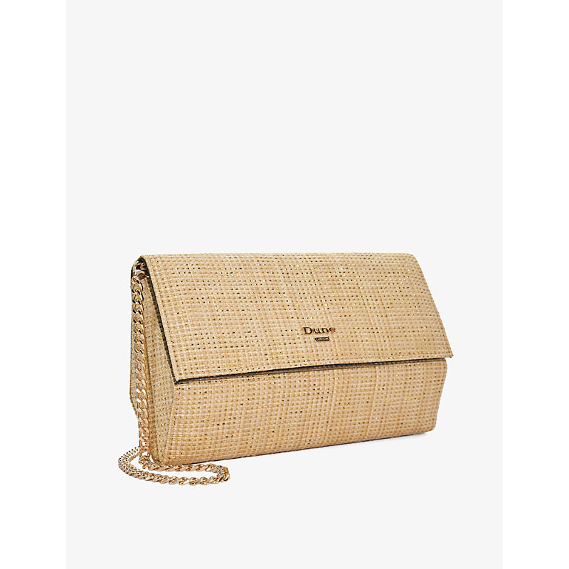 Womens Gold-metallic Fabric Ballads Woven Clutch bag 