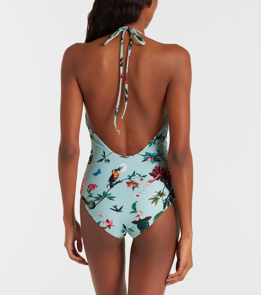 Printed halterneck swimsuit