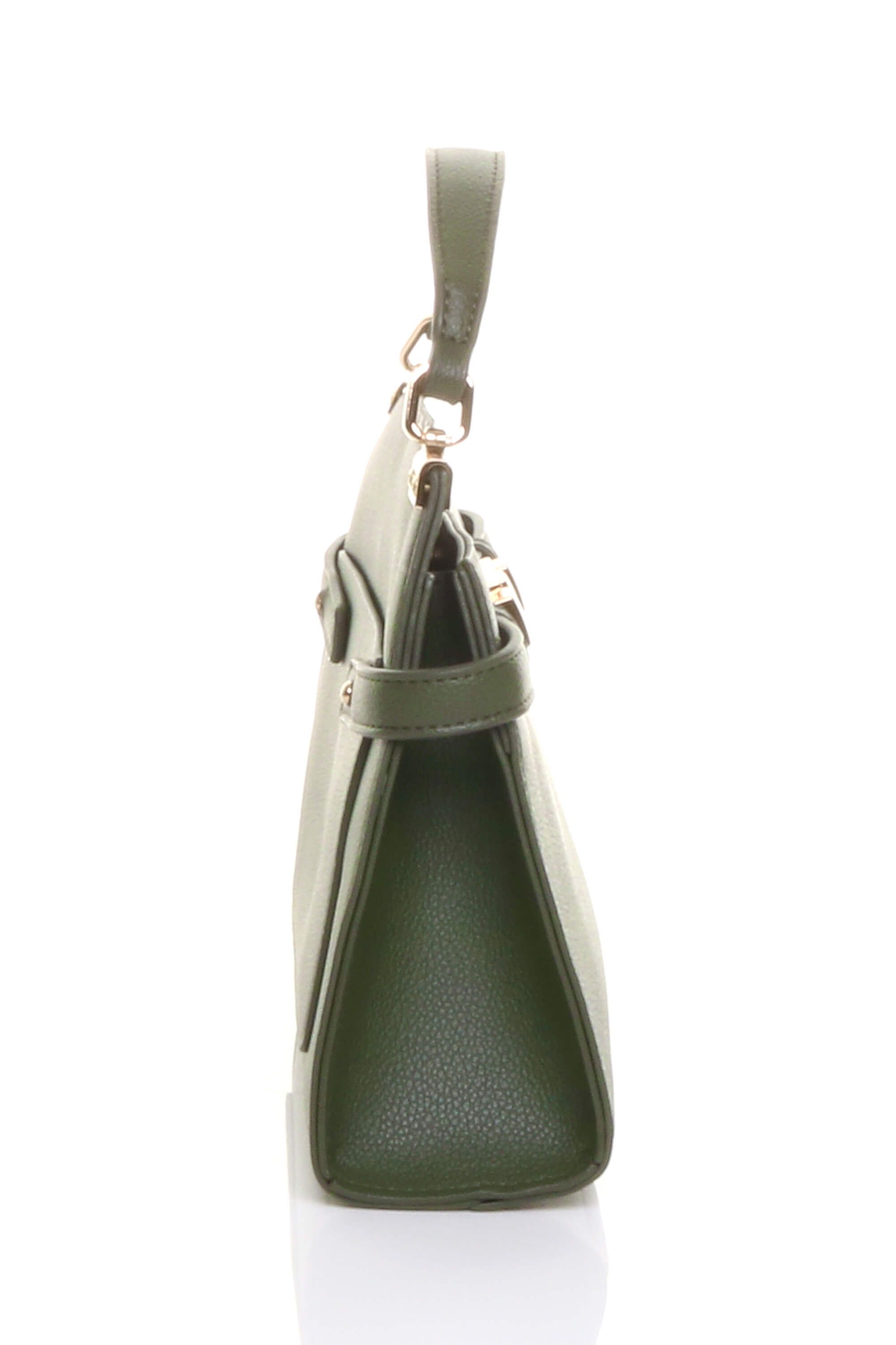AJVANI Women's Satchel Top Handle Mini Tote Grab Bag in Dark Green
