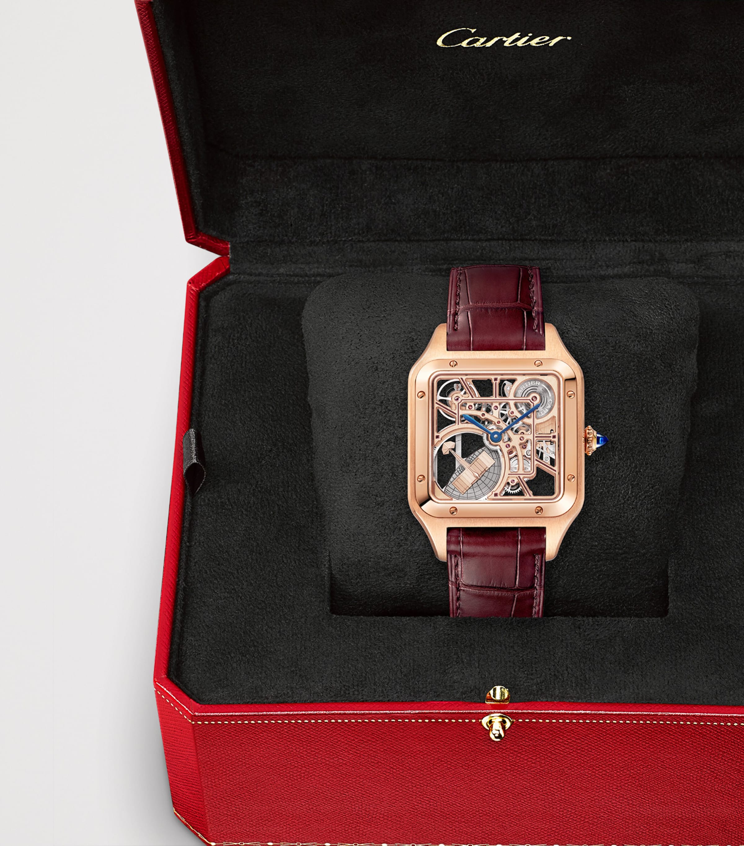 Rose Gold Santos-Dumont Skeleton Watch