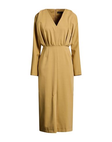 Woman Midi dress Sage green Size 6 Polyester, Tencel, Elastane