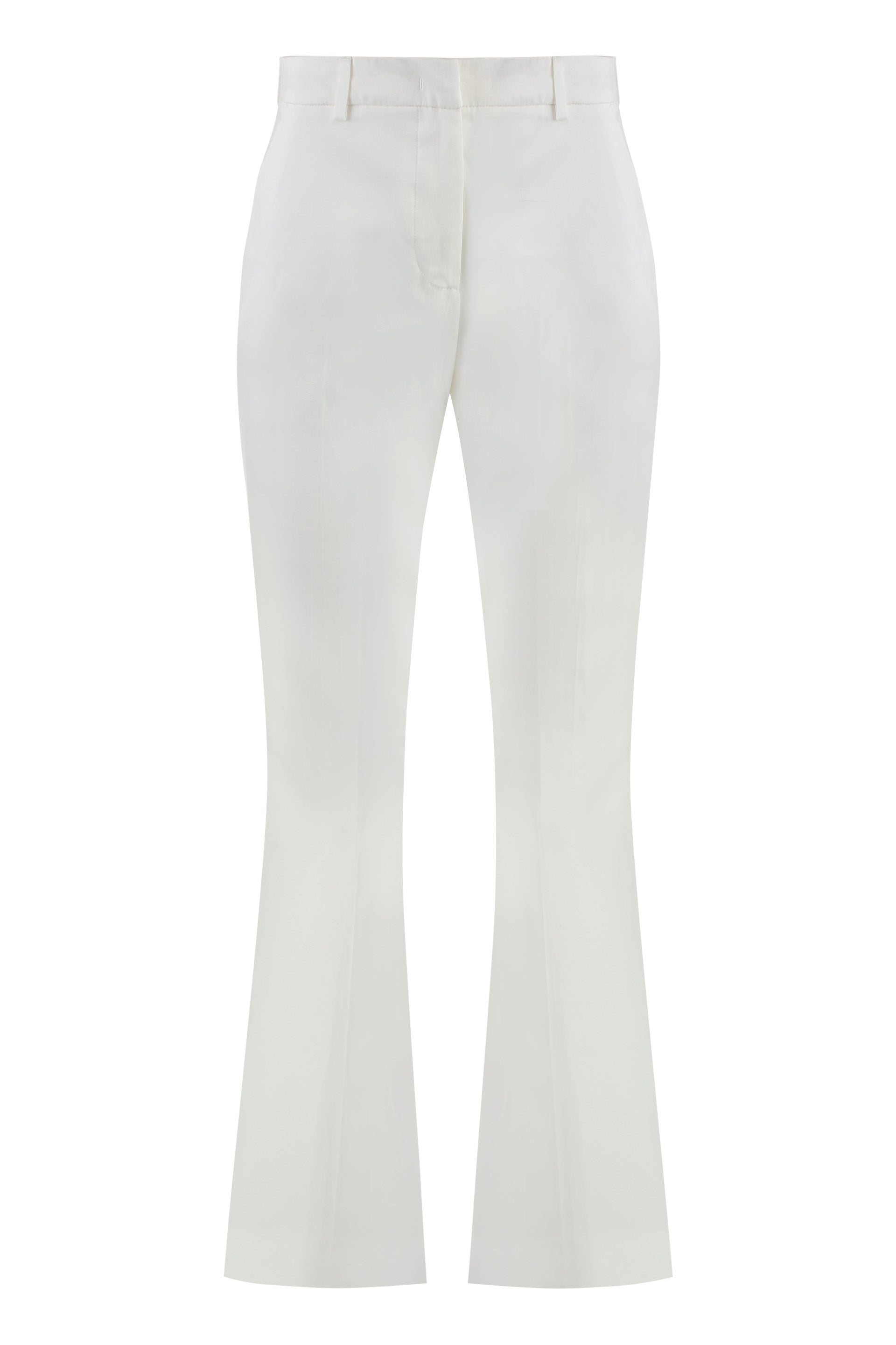 Stretch Cotton Trousers with Welt Pockets