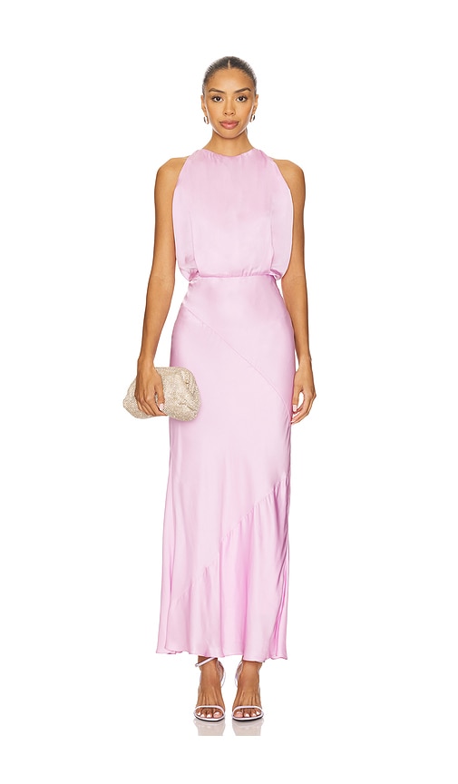 Alejandra Alonso Rojas Blouson Midi Dress in Pink. - 0 also