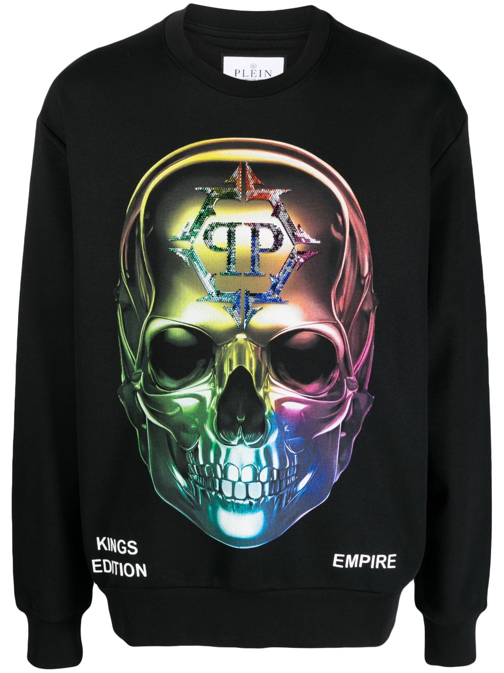 Chrome skull-print sweatshirt - Black