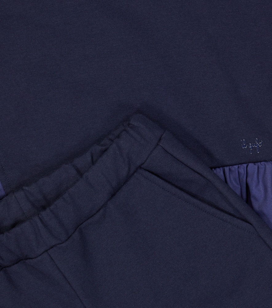 Cotton-blend sweatshirt and sweatpants set