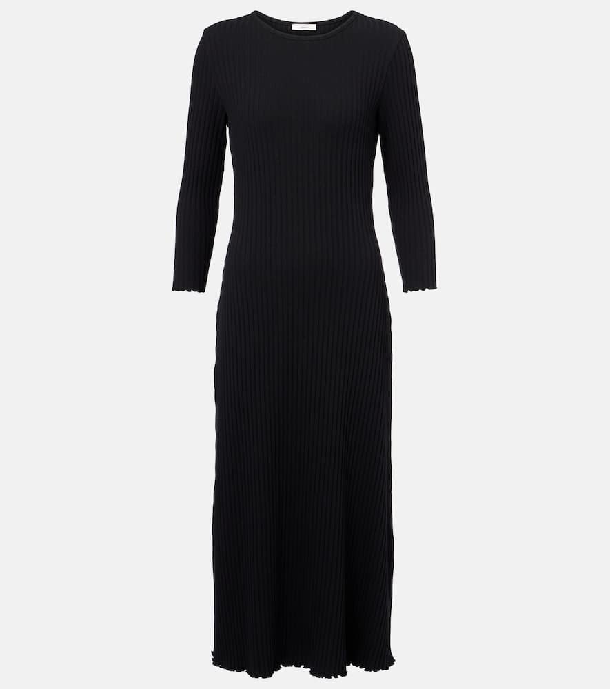 Ribbed-knit cotton-blend maxi dress