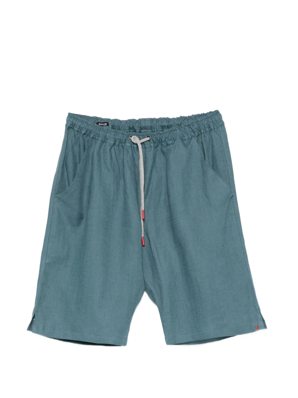 Linen Drawstring Shorts — Blue-grey