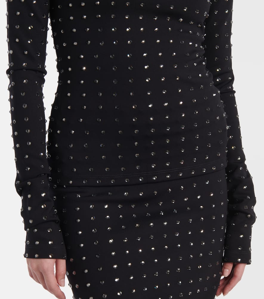Negus crystal-embellished top