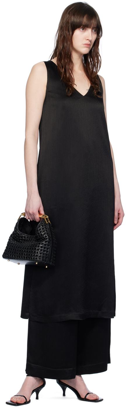 Elleme Black V-Neck Midi Dress