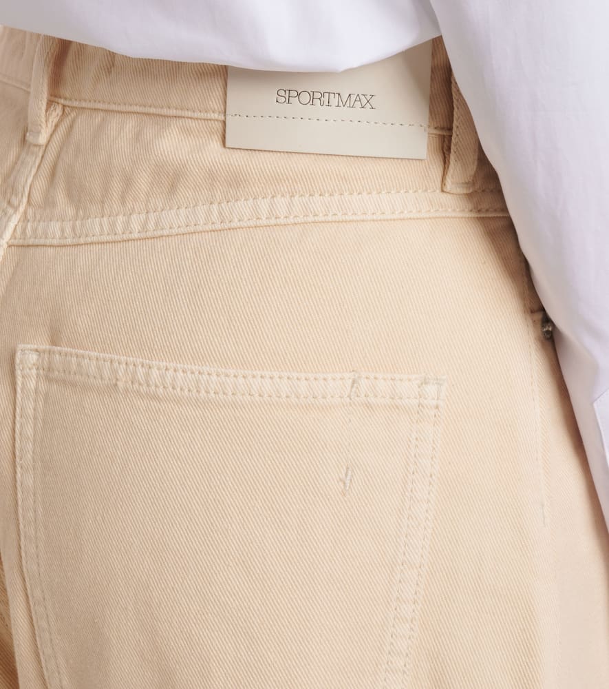 Siamese mid-rise denim wide-leg jeans
