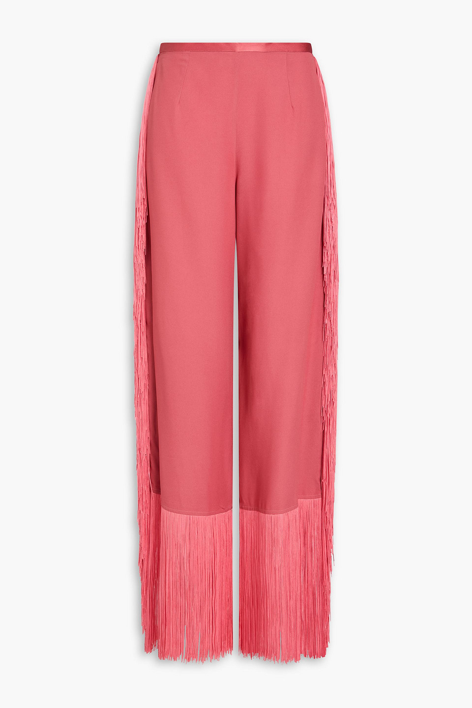 Fringed crepe straight-leg pants - Pink - IT 44