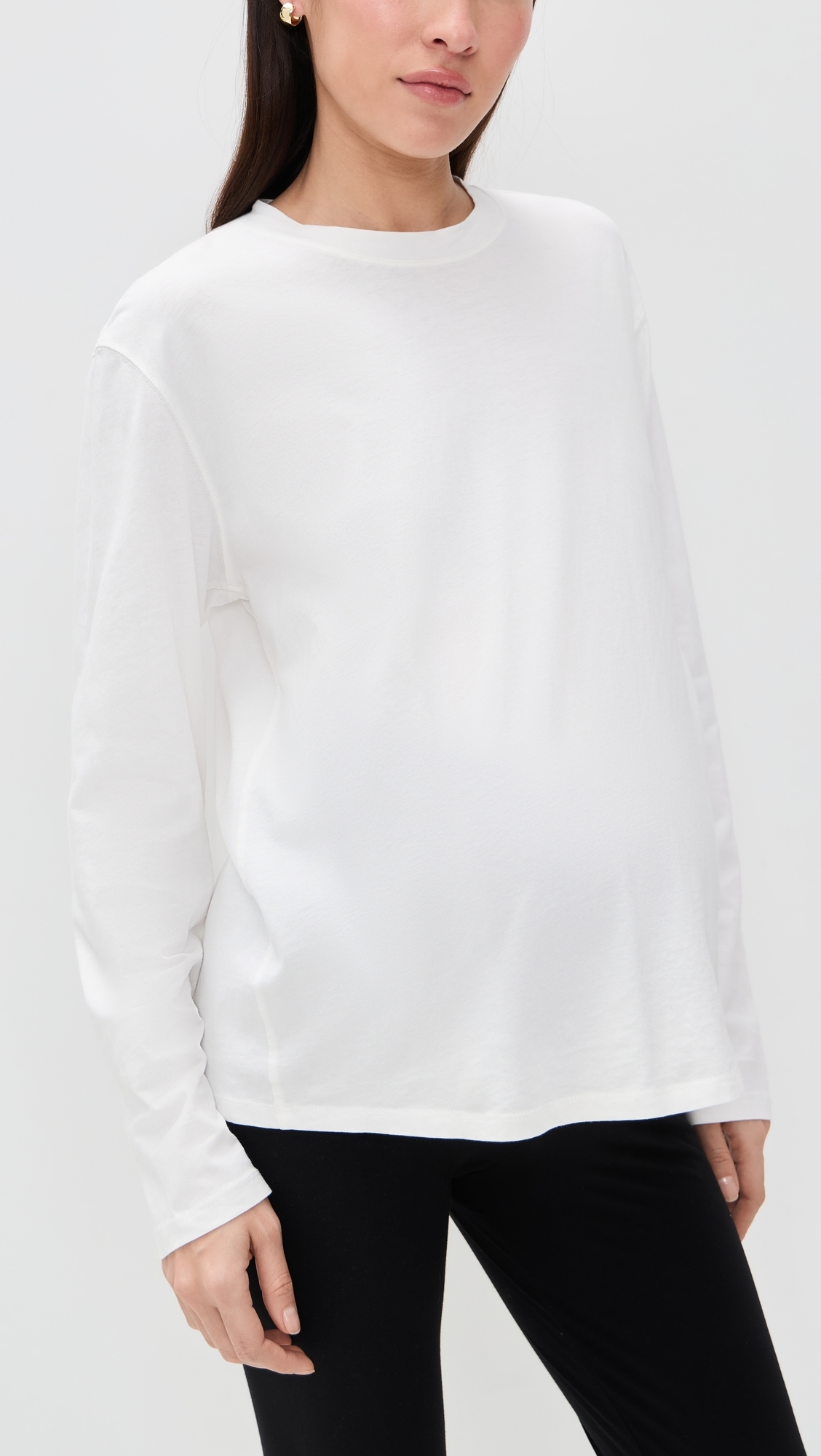 The Washed Cotton Long Sleeve Tee White