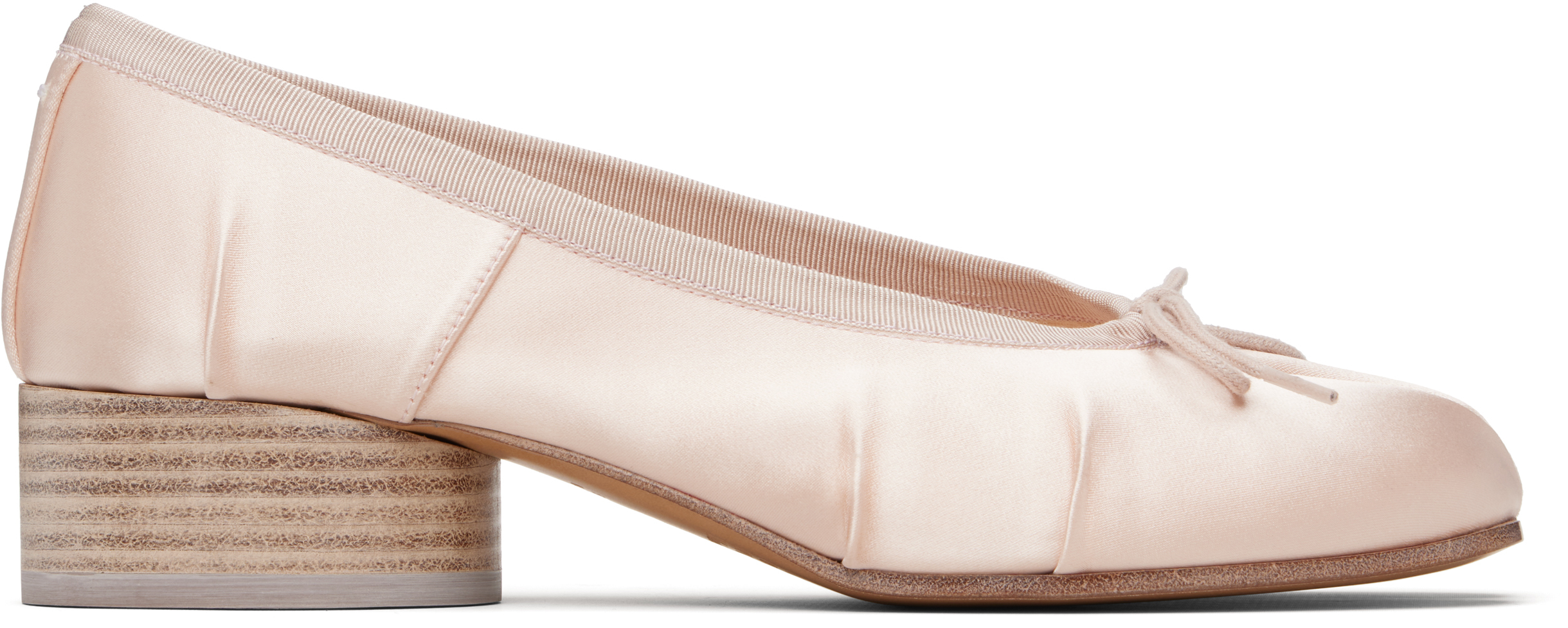 Pink Tabi Satin Ballerina Heels