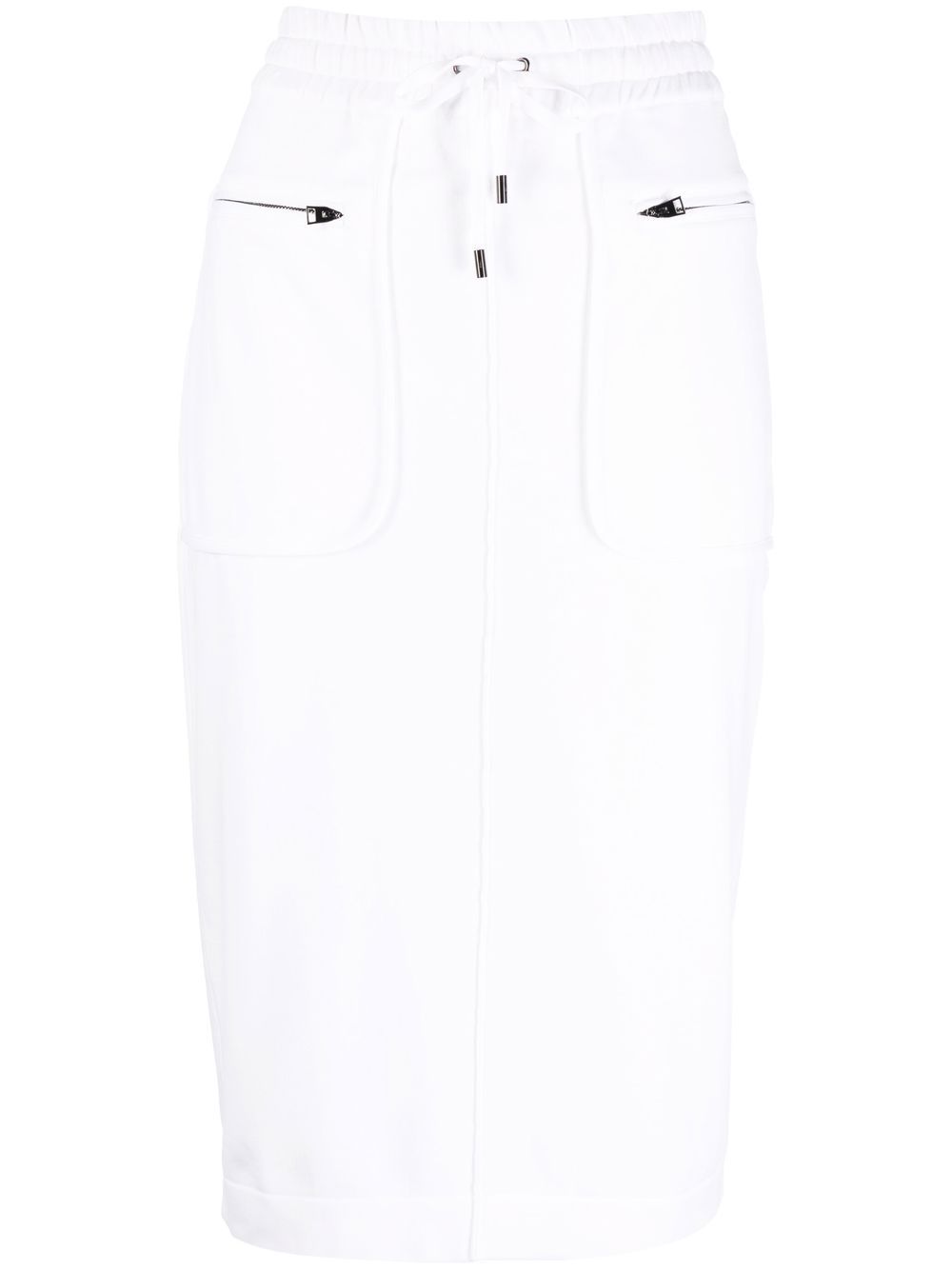 Drawstring pencil skirt - White