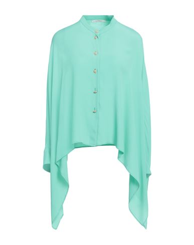 Malìparmi Woman Shirt Green Size 4 Acetate, Silk