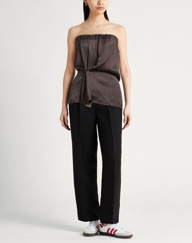 Chocolat Woman Top Chocolate brown Size 6 Viscose, Linen