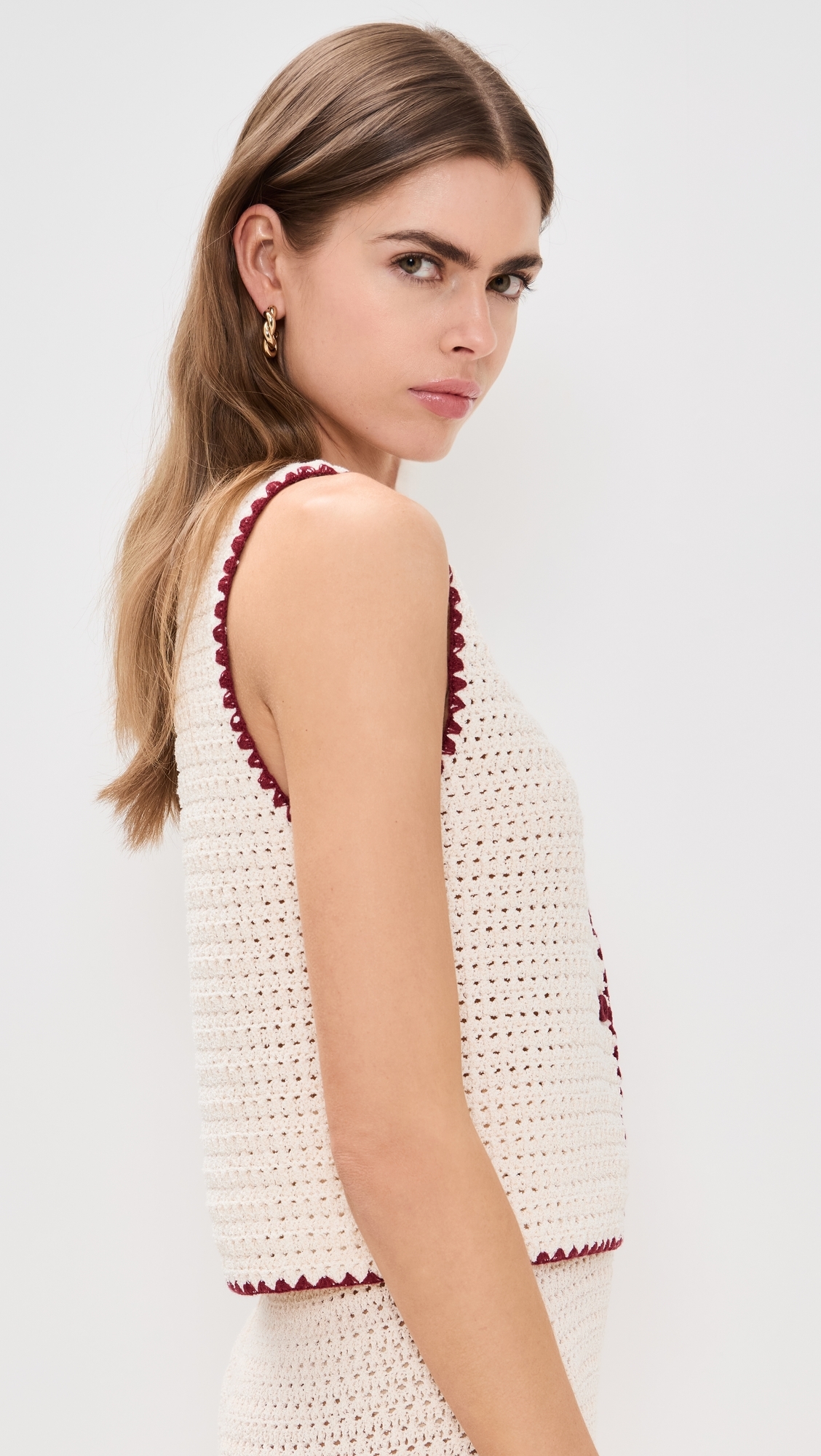 Stella Crochet Vest Cream