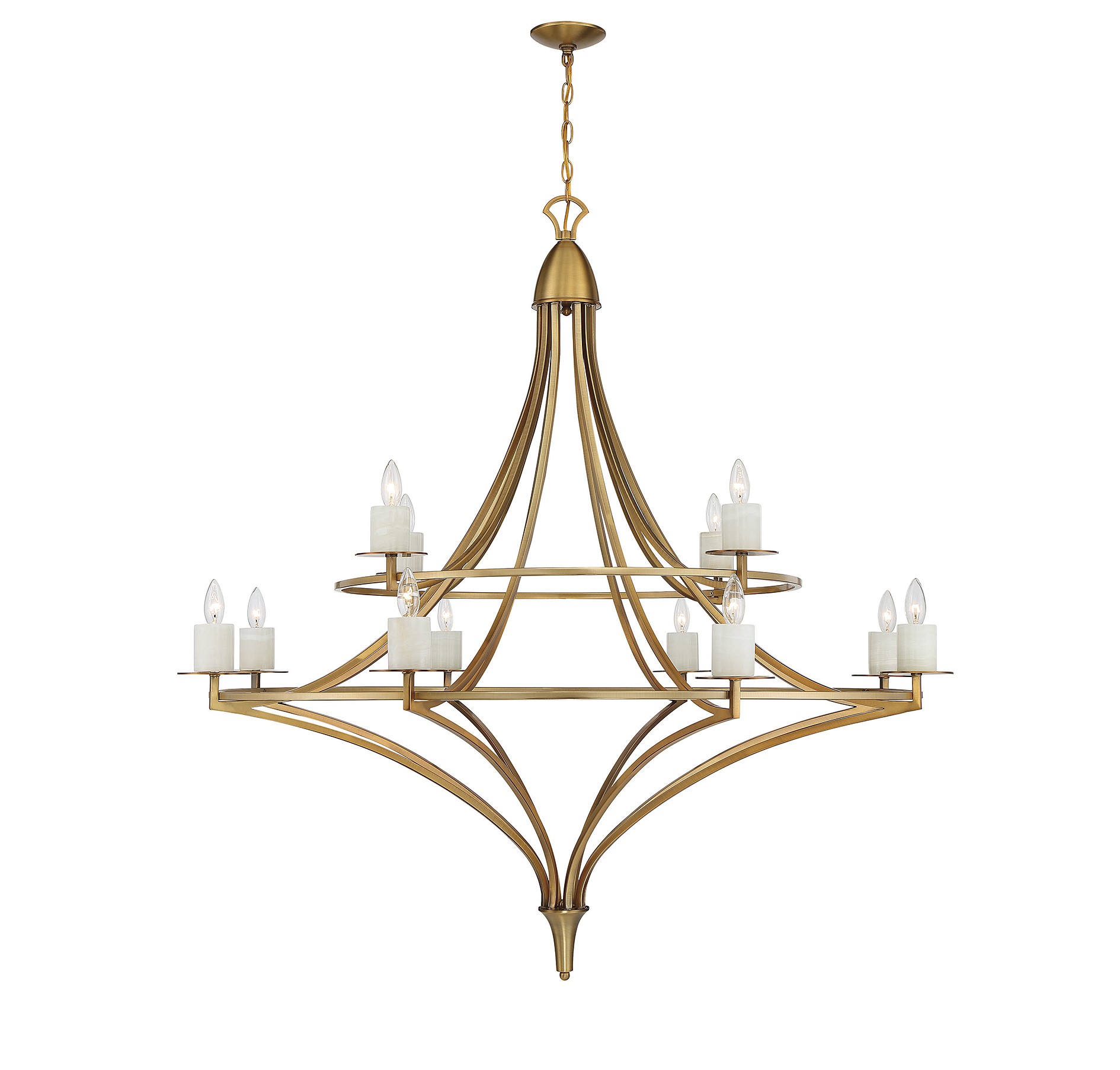 Director 12-Light Chandelier in Warm Bra
