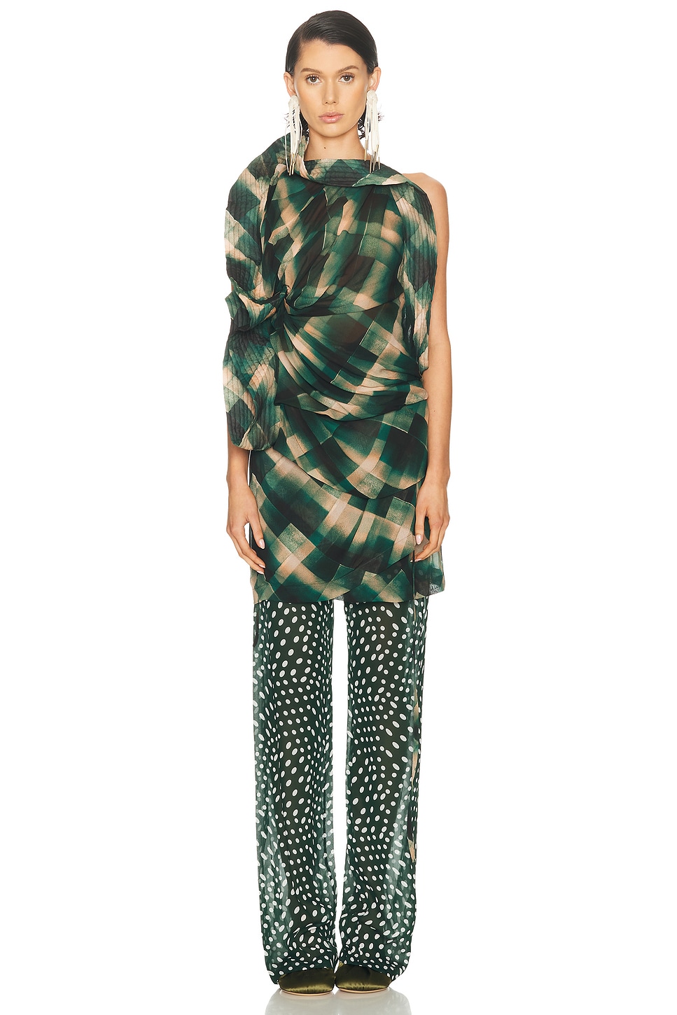 Dries Van Noten Codolla Shirt in Bottle - Green. 36 also in
