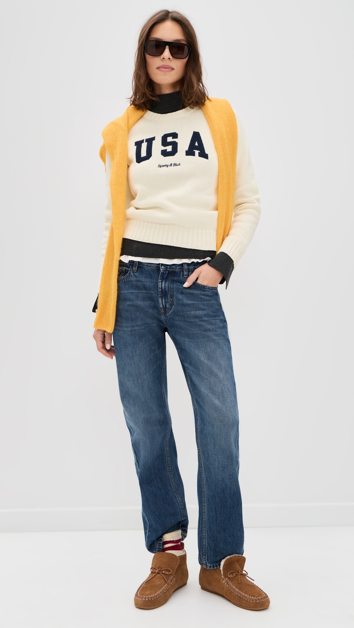 USA Knitted Sweater Ecru