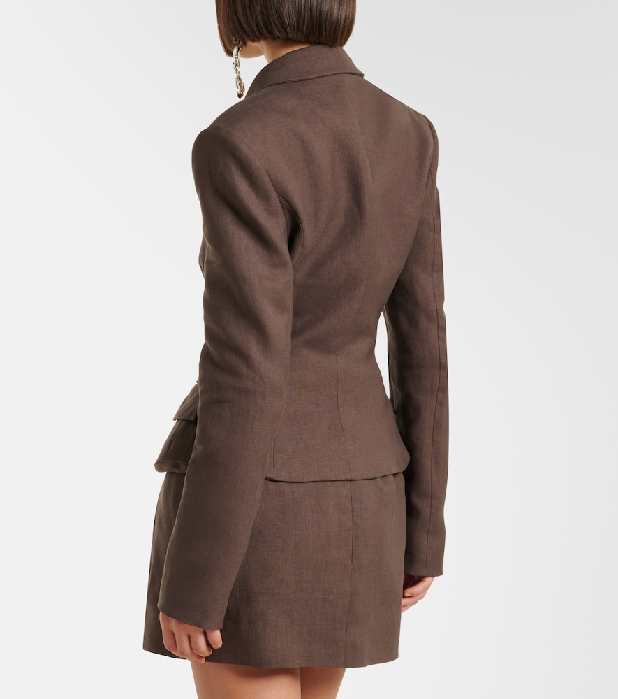 Peplum linen blazer