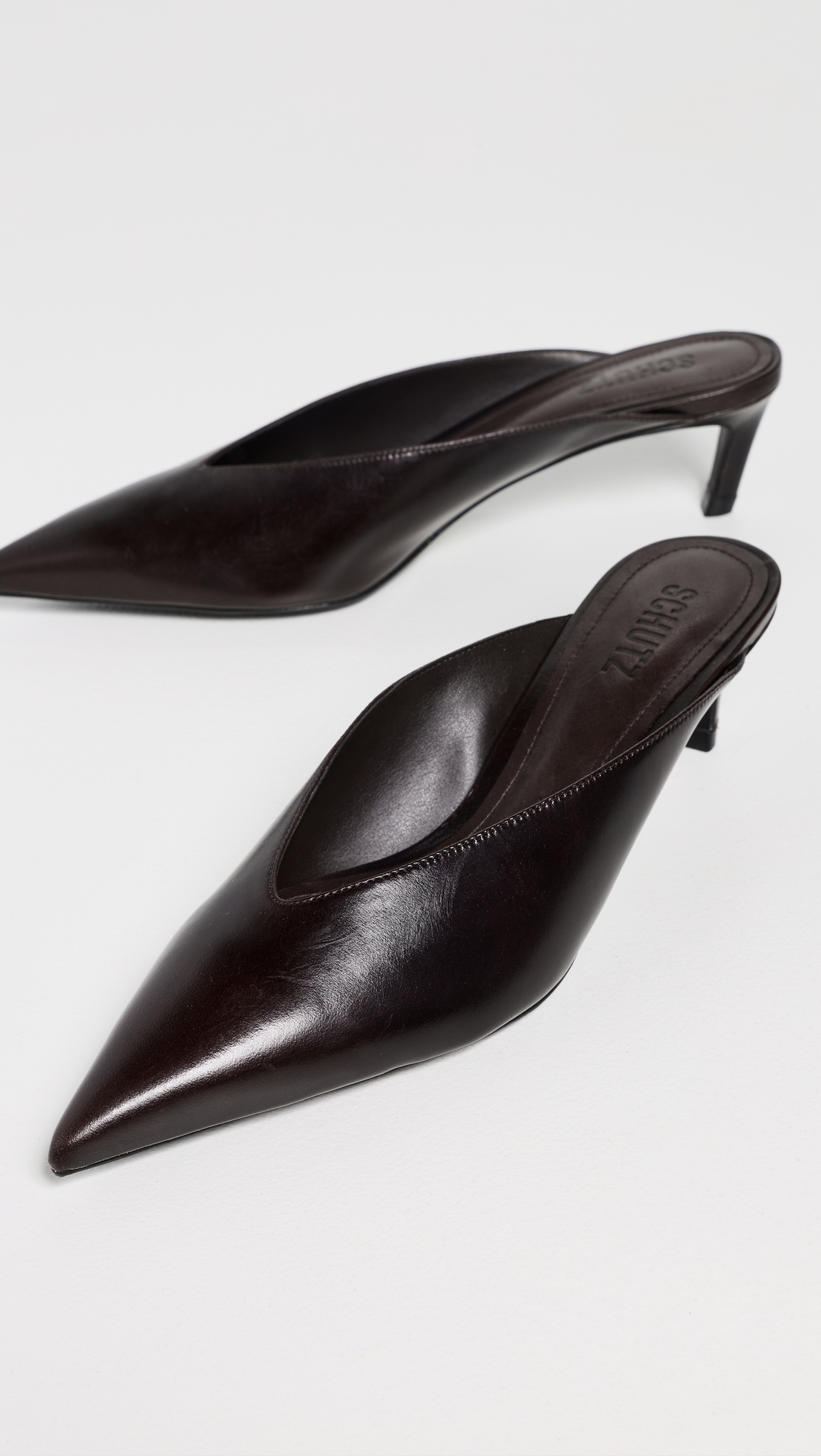 Loren Mid Mules Dark Brown