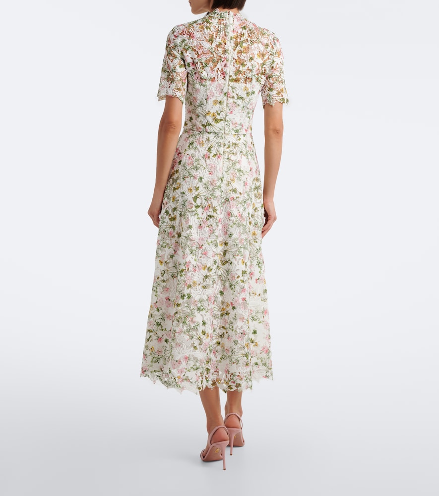 Floral lace midi dress