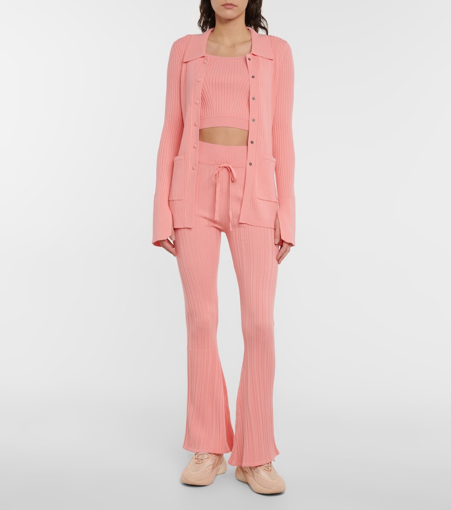 Live The Process Super Flare ribbed-knit high-rise pants