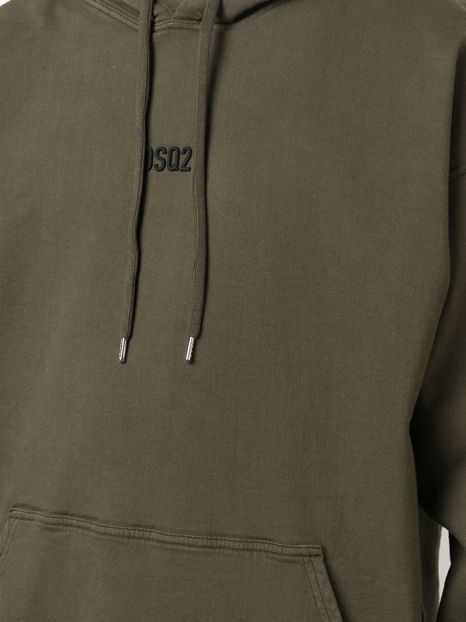 Embroidered-logo detail hoodie