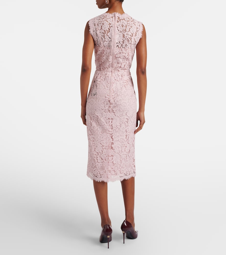 Cotton-blend lace cocktail dress