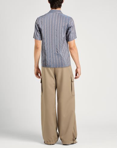 Man Shirt Slate blue Size S Viscose, Cotton, Polyester