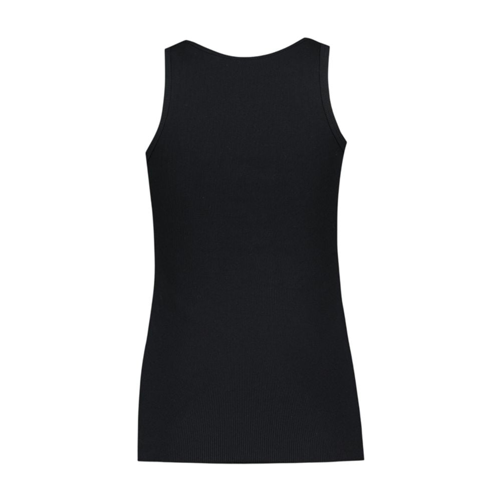 Ribbed Cotton Tank Top — Black