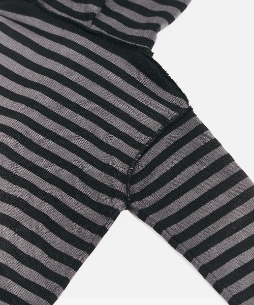 S / T Knit Hoodie Zip-Up_Black/Gray